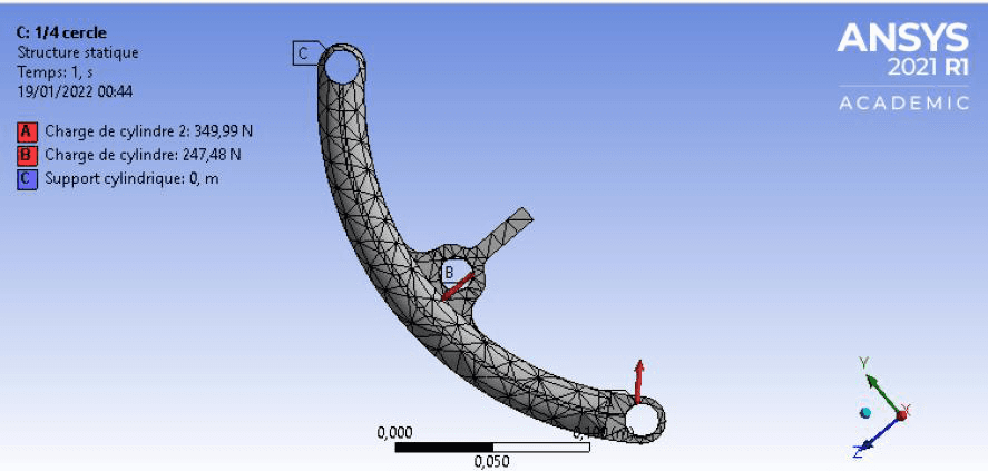 ANSYS validation of a quarter-wheel segment