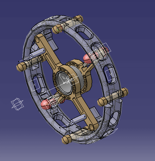 Wheel mechanism detail view